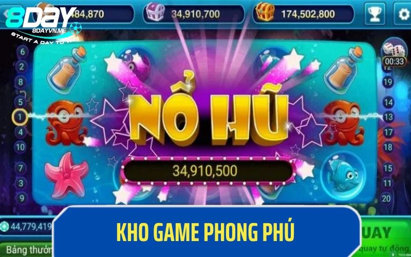 Kho game phong phú với nhiều thể loại